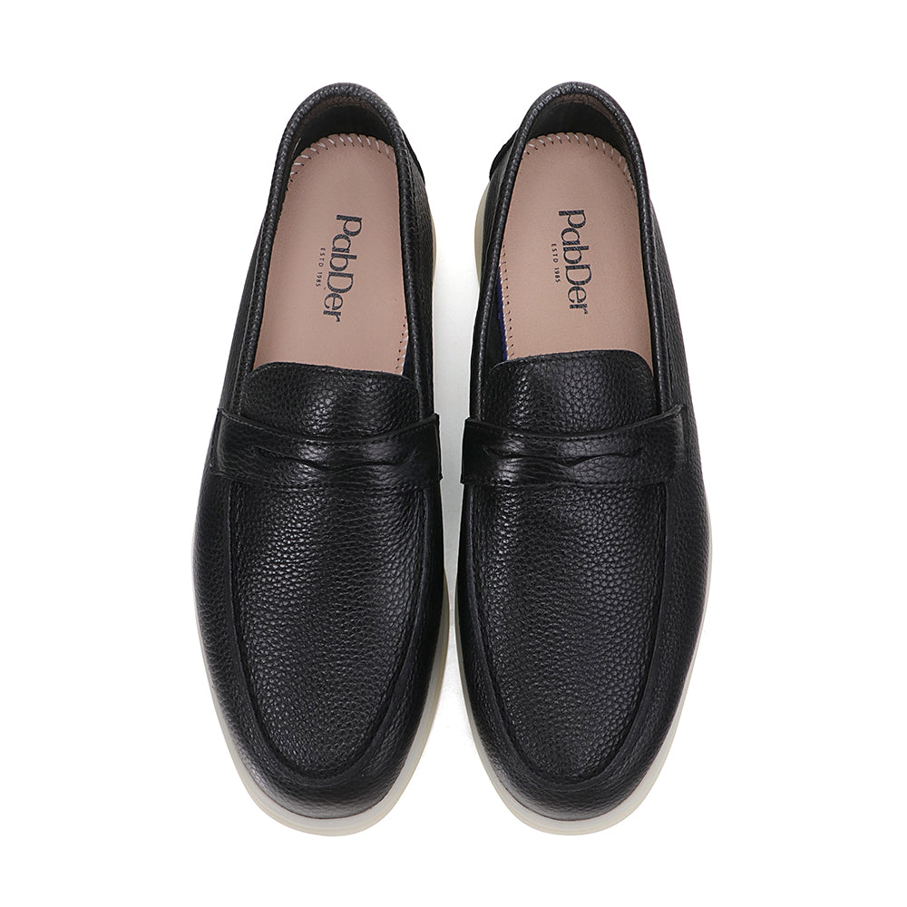 Bolle Textured Leather Rubber Sole Loafers FW26762