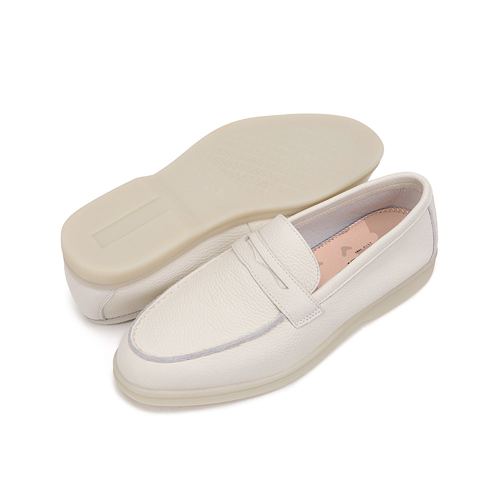 Bolle Textured Leather Rubber Sole Loafers FW26762