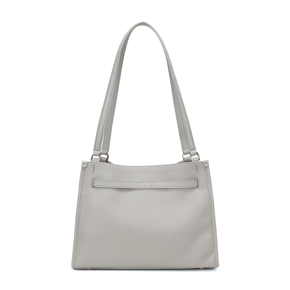 Embossed Leather Rectangular Buckled Purse