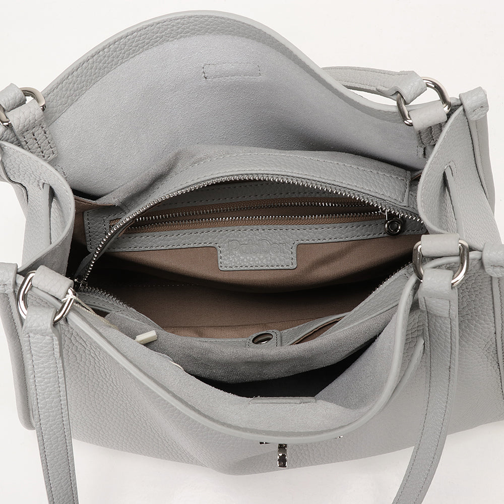 Embossed Leather Rectangular Buckled Purse