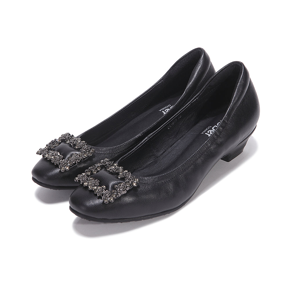 Rhinestone Block Heels