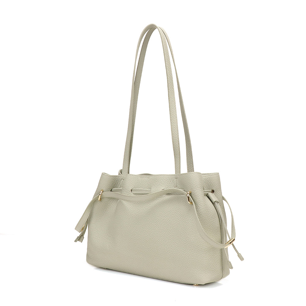 Medium Drawstring Scrunch Leather Bag