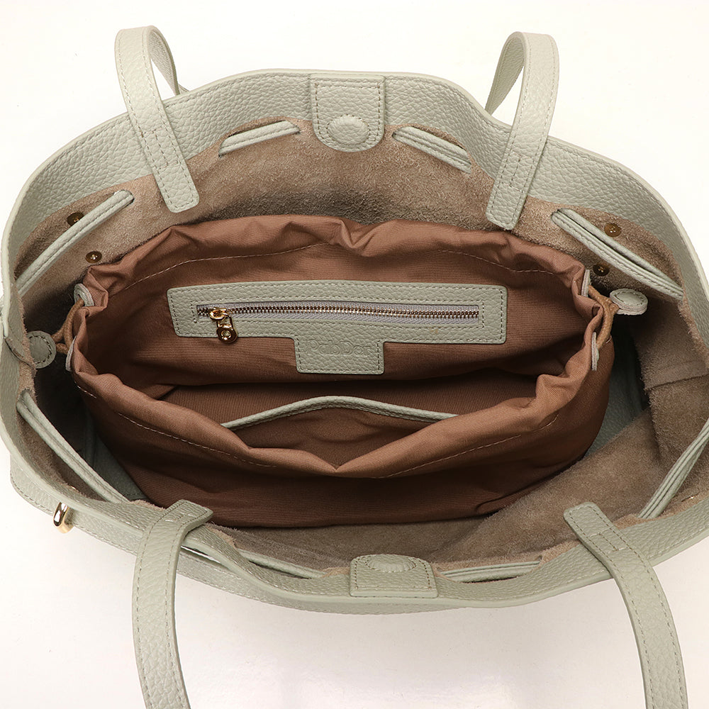 Medium Drawstring Scrunch Leather Bag