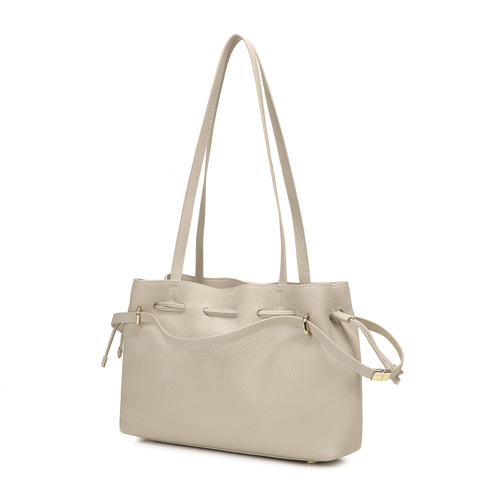 Medium Drawstring Scrunch Leather Bag