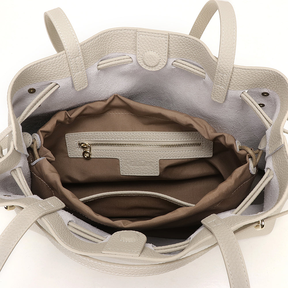Medium Drawstring Scrunch Leather Bag