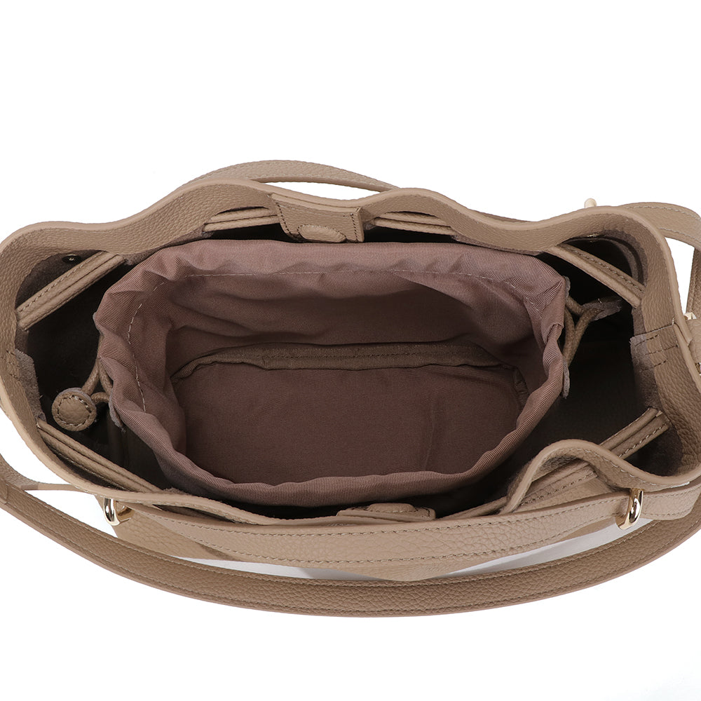 Vera Small Drawstring Scrunch Leather Pouch JY26081S