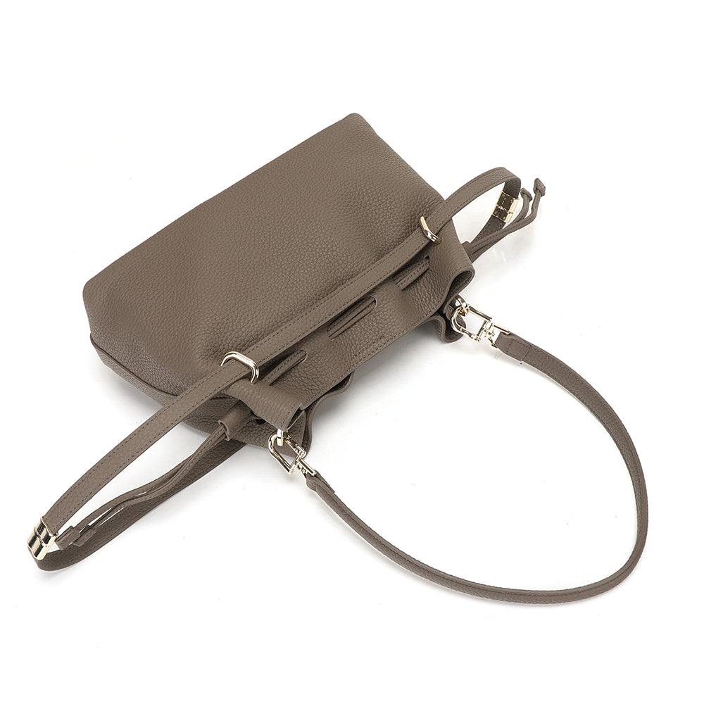 Small Drawstring Scrunch Leather Bag
