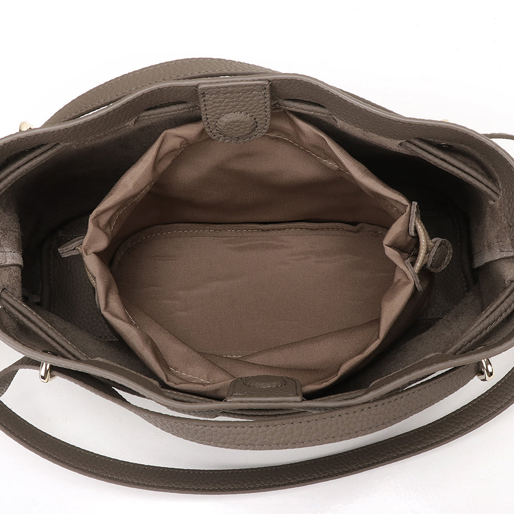 Small Drawstring Scrunch Leather Bag