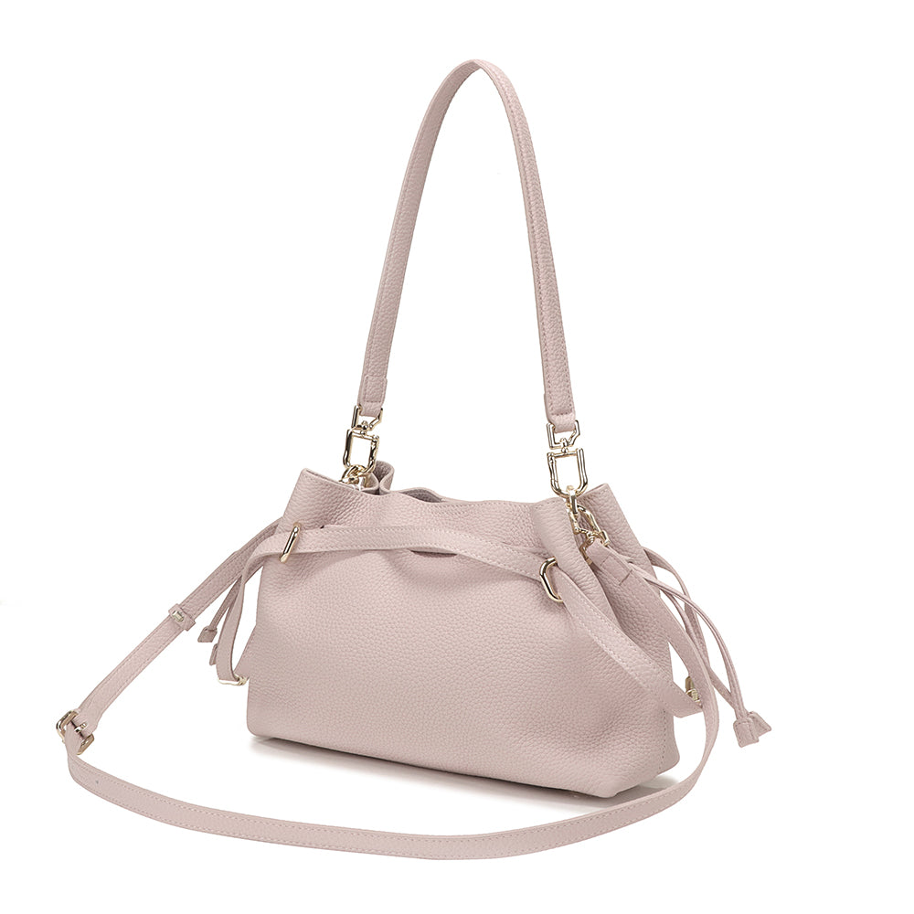 Small Drawstring Scrunch Leather Bag
