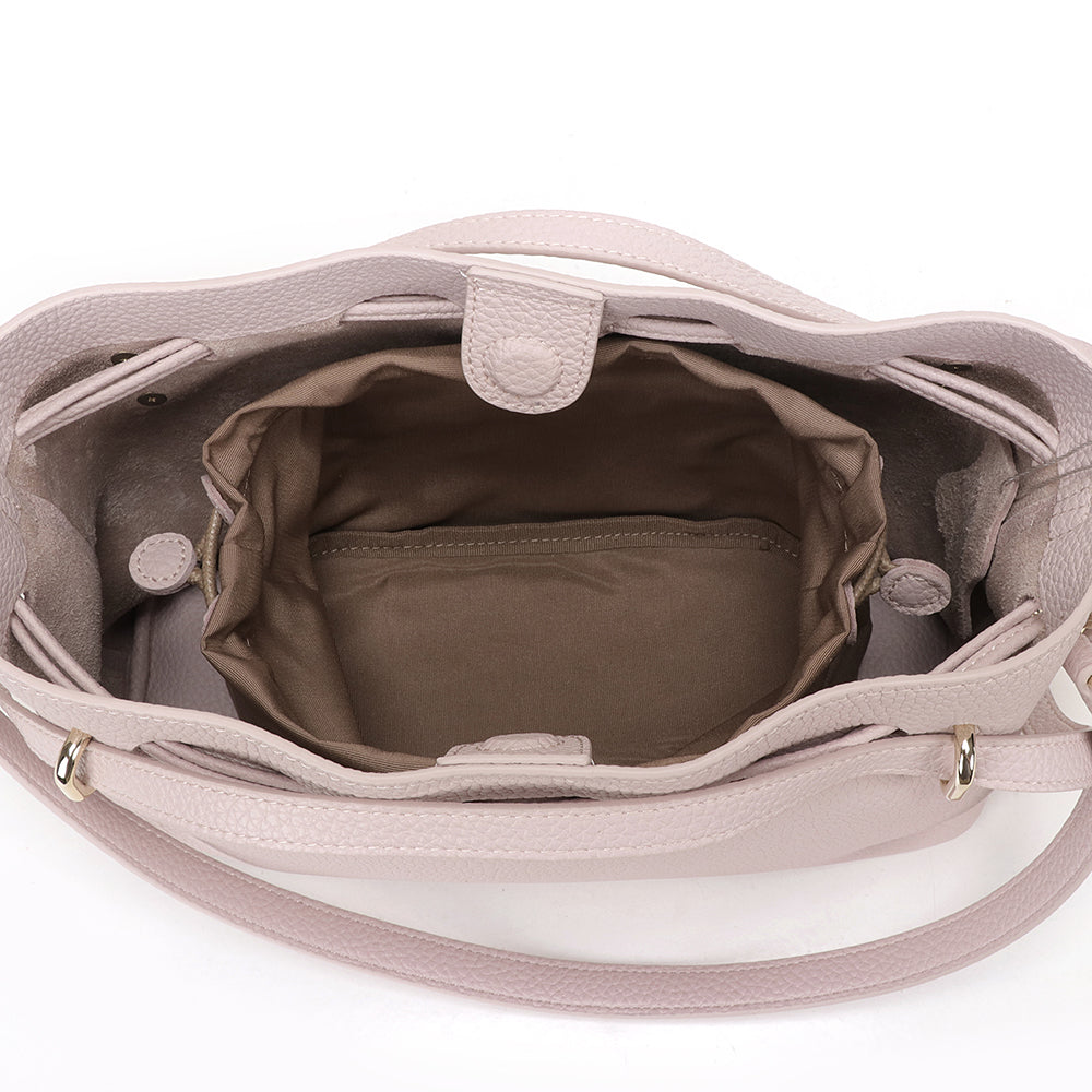 Small Drawstring Scrunch Leather Bag