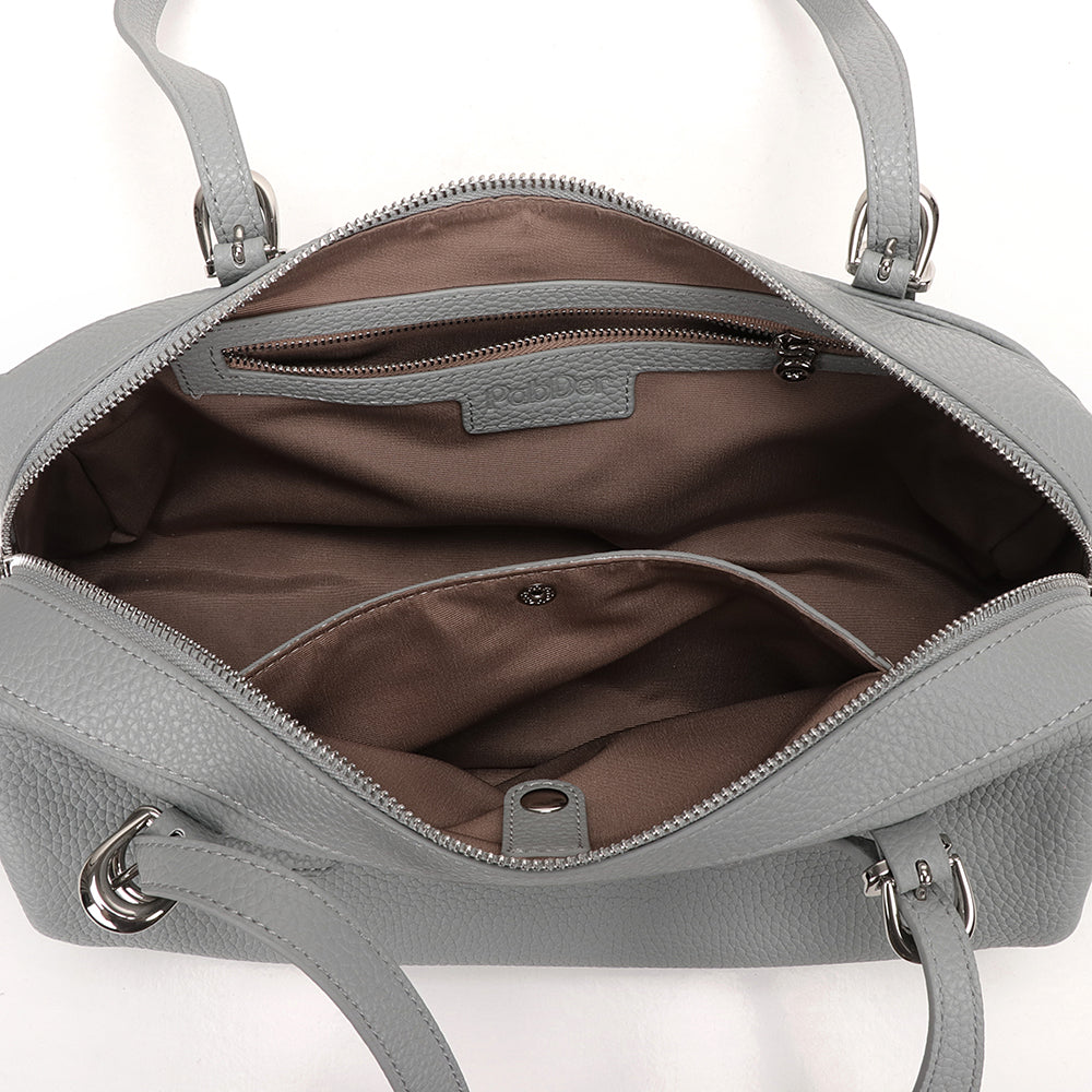Half Bowling Leather Bag
