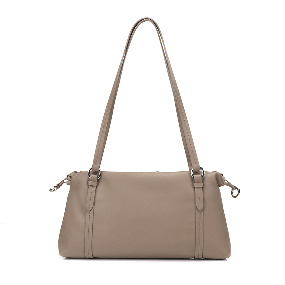 Weaved Drawstring Scrunch Leather Bag