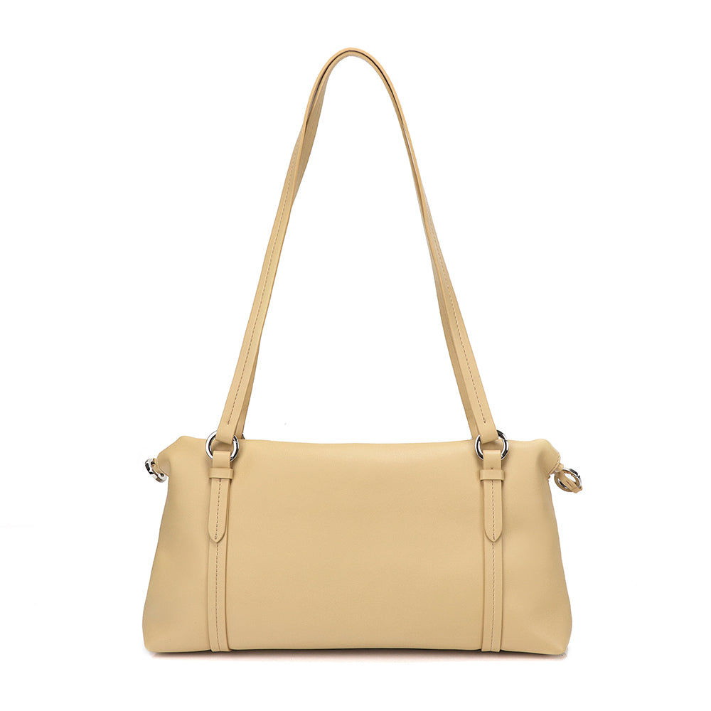 Weaved Drawstring Scrunch Leather Bag