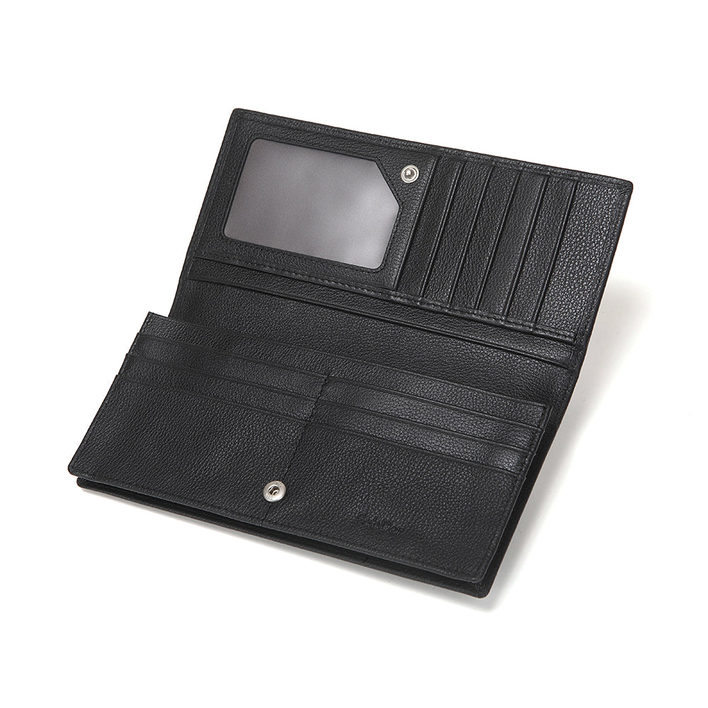 Embossed Leather Long Wallet
