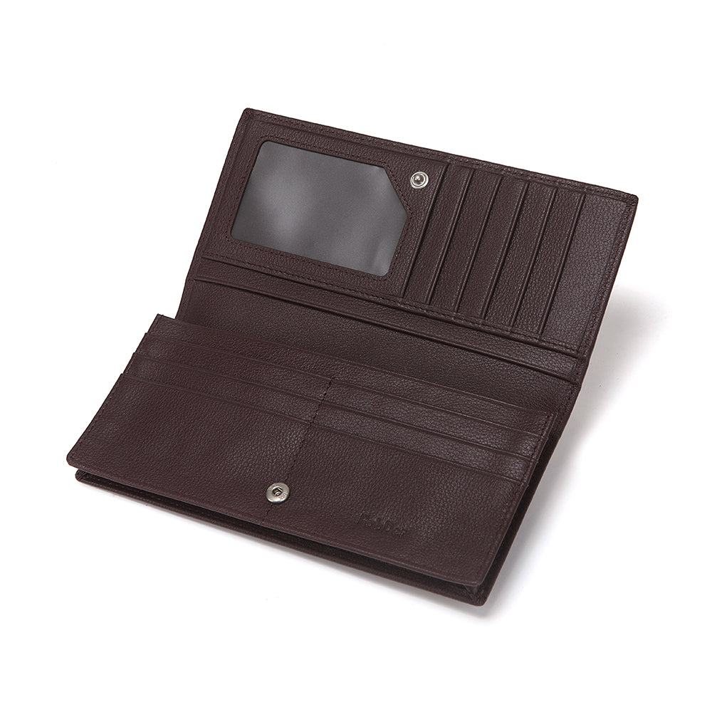 Embossed Leather Long Wallet