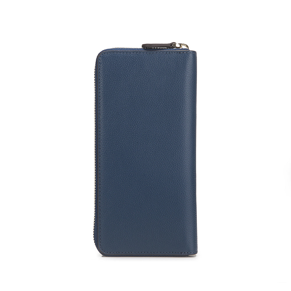 Embossed Leather Long Wallet