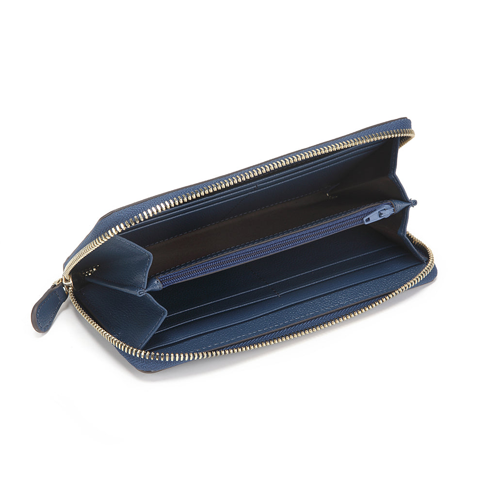 Embossed Leather Long Wallet