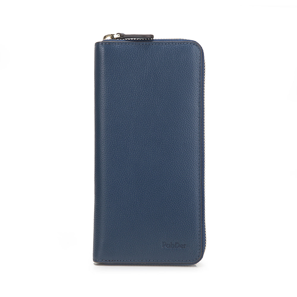 Embossed Leather Long Wallet