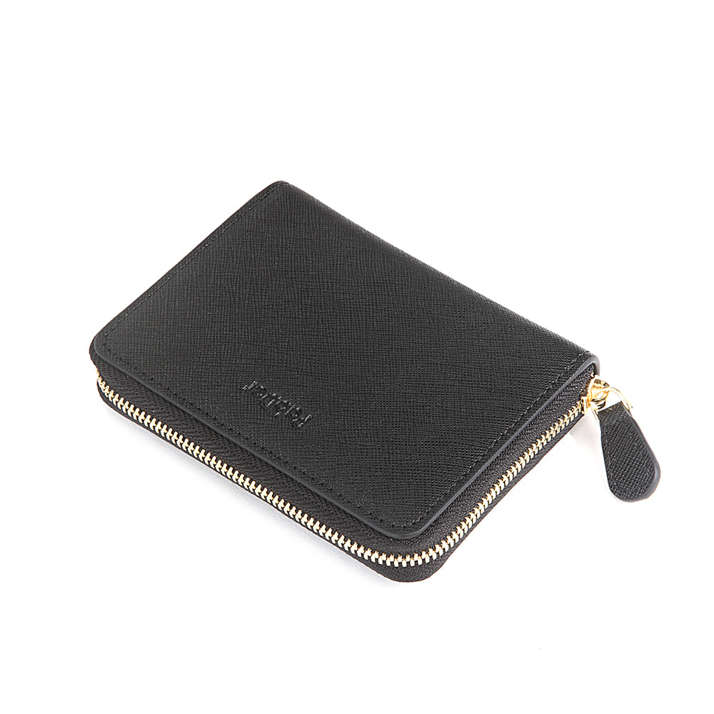 Cross-hatch Pattern Leather Wallet