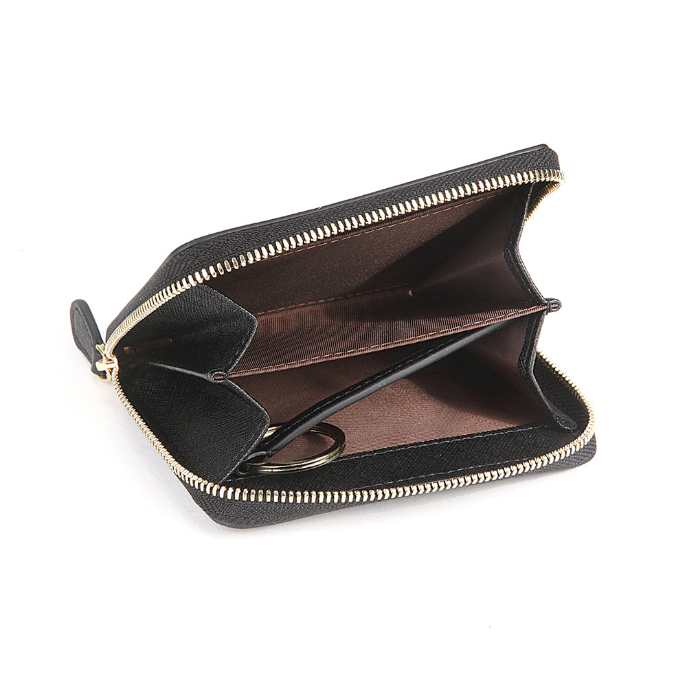 Cross-hatch Pattern Leather Wallet