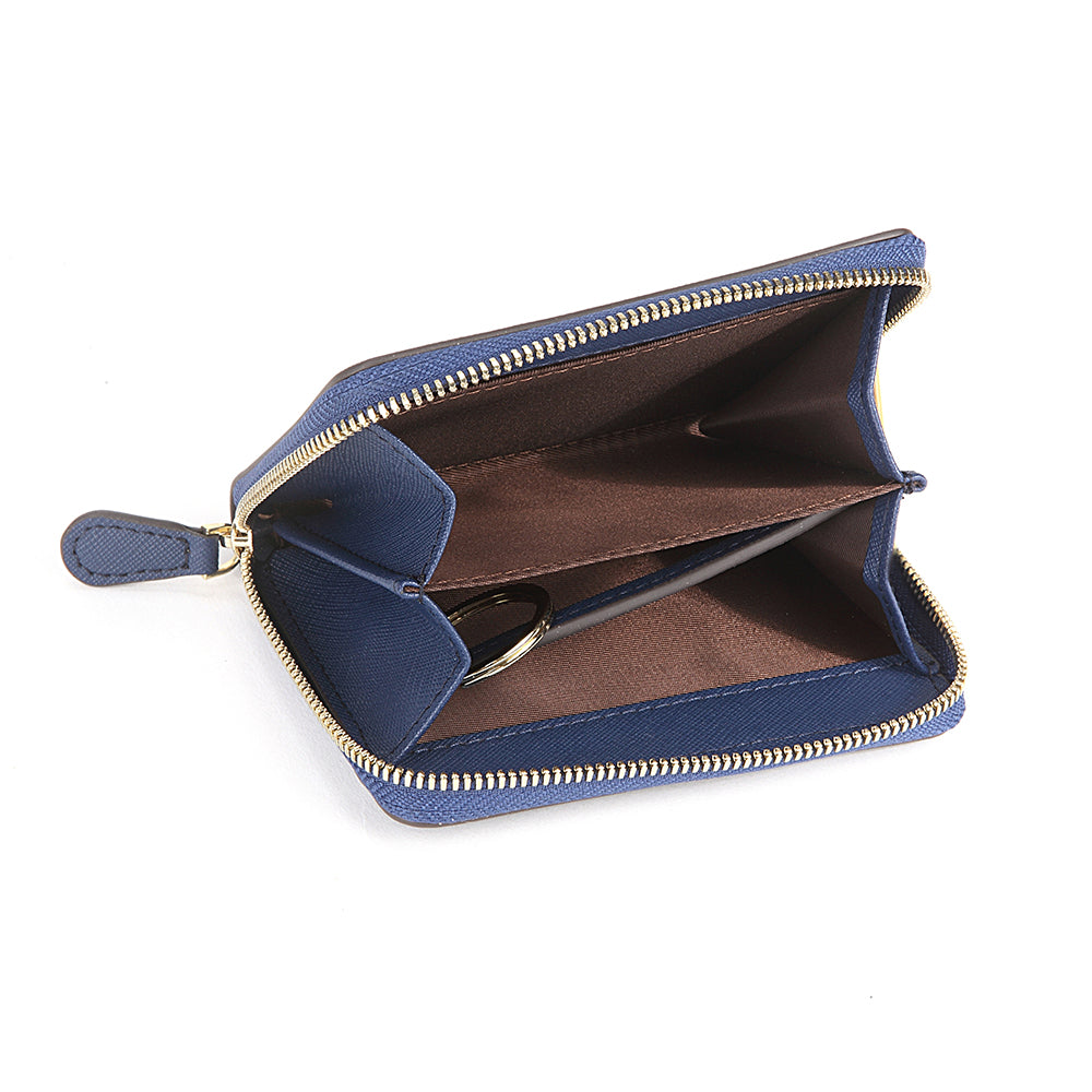 Cross-hatch Pattern Leather Wallet