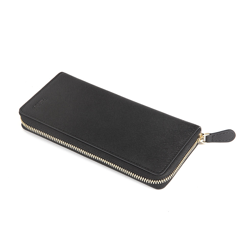 Cross-hatch Pattern Leather Wallet