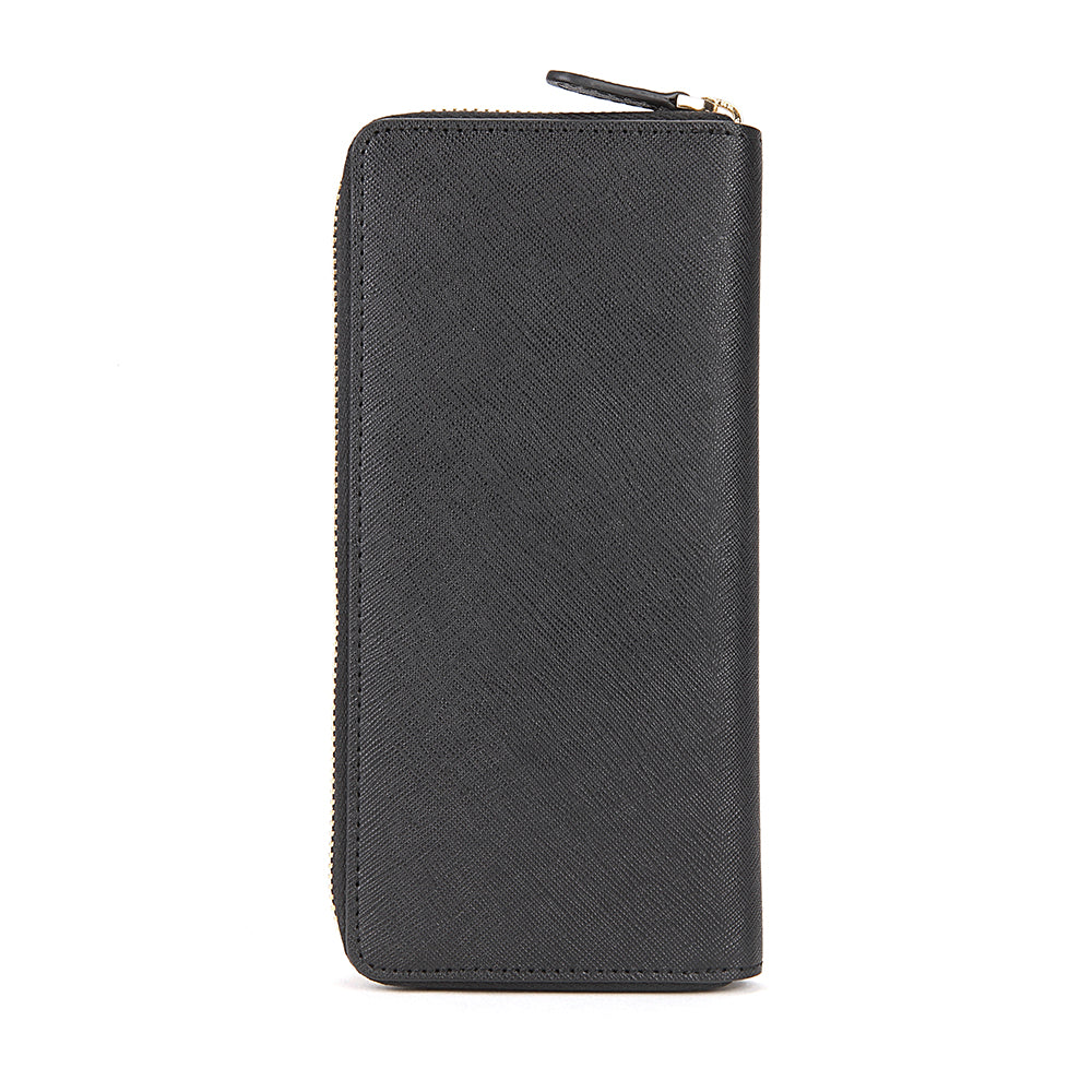 Cross-hatch Pattern Leather Wallet
