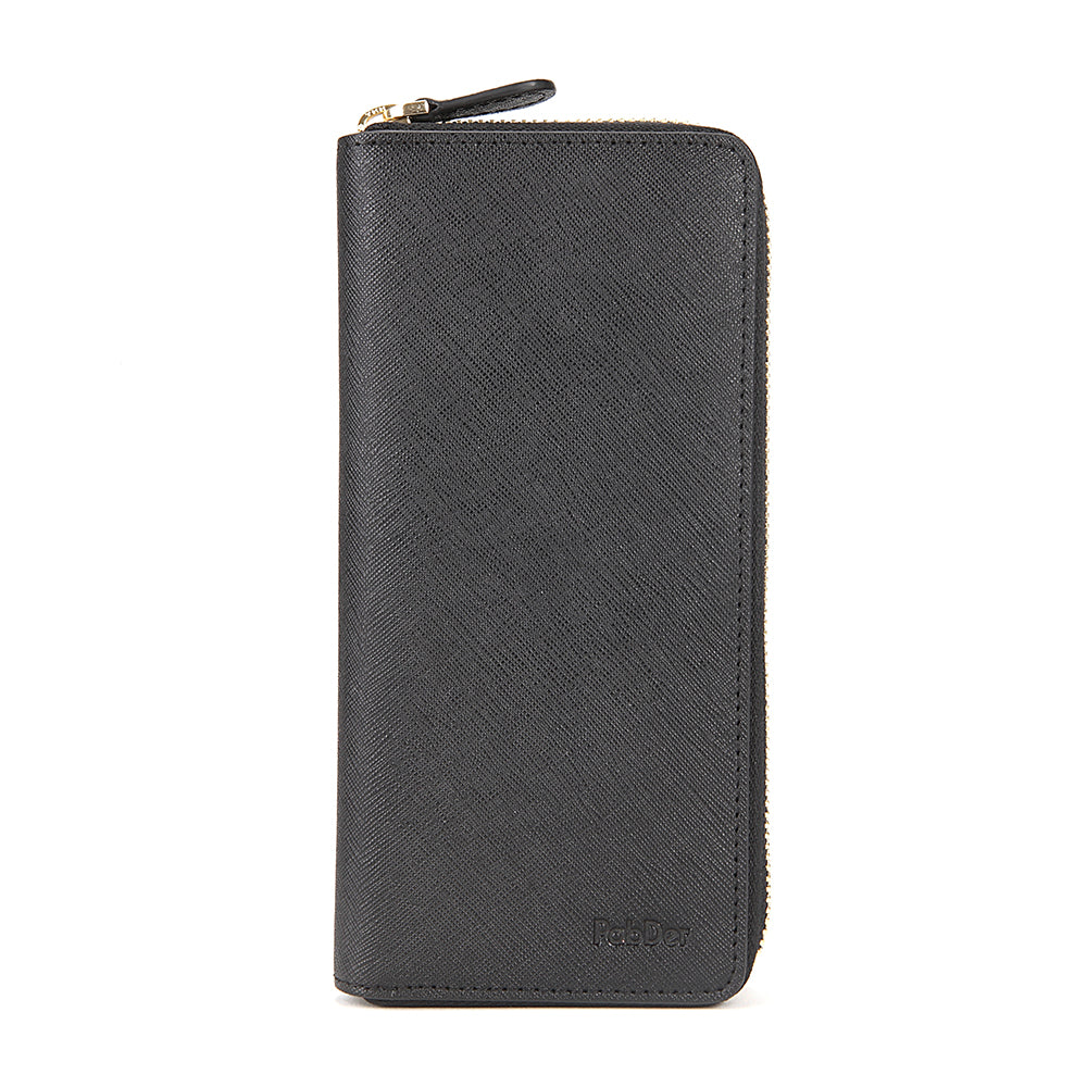 Cross-hatch Pattern Leather Wallet