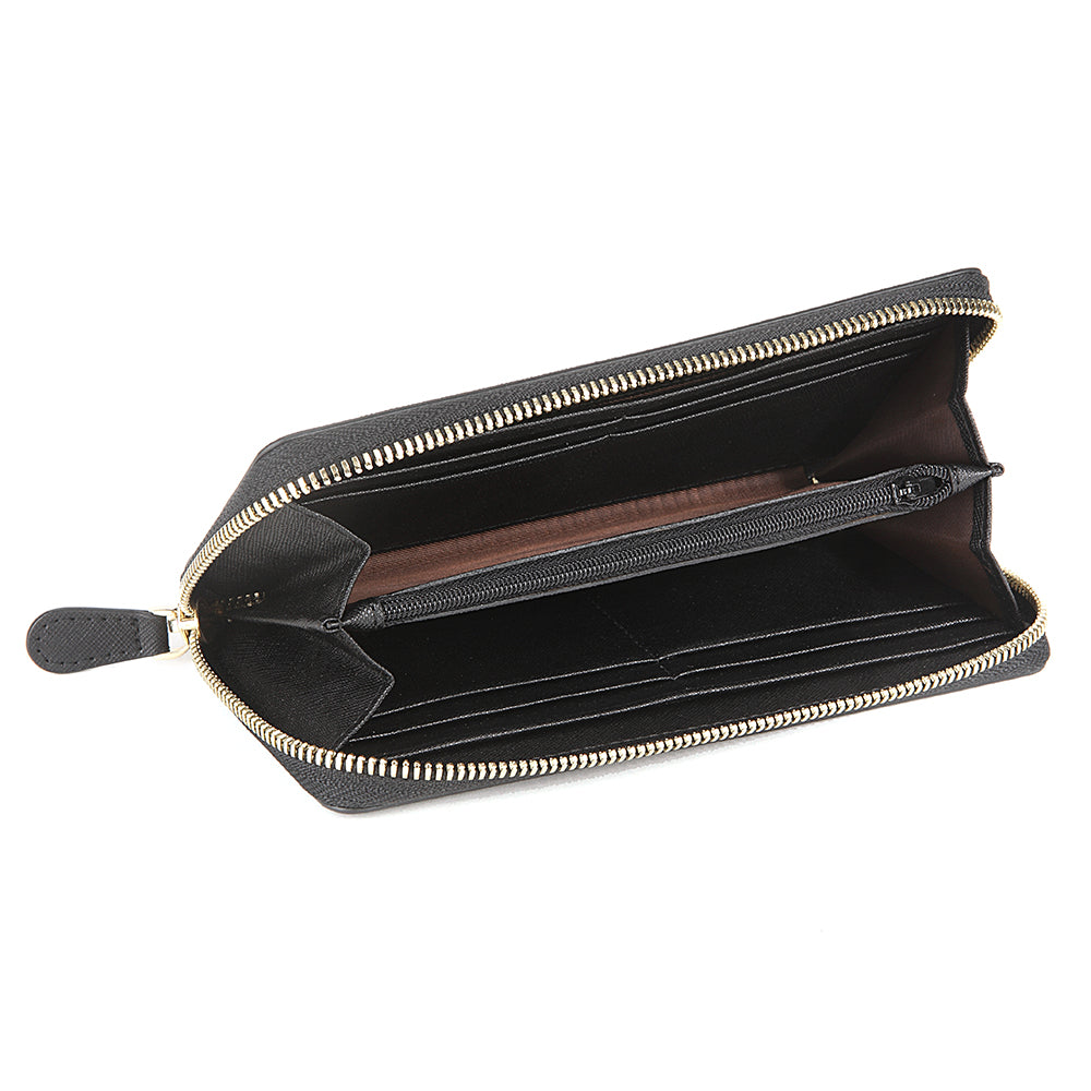 Cross-hatch Pattern Leather Wallet