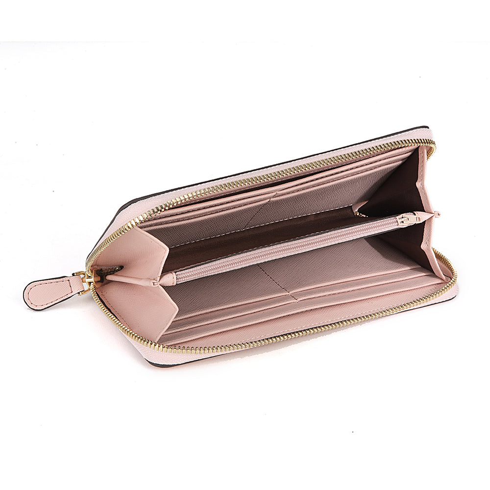 Cross-hatch Pattern Leather Wallet