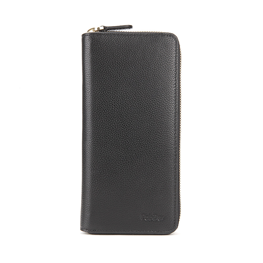 Embossed Leather Long Wallet