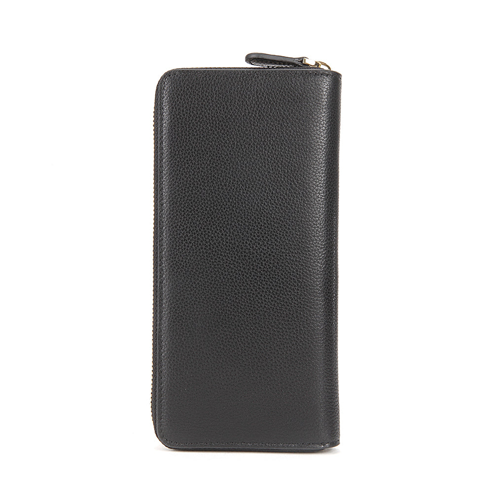 Embossed Leather Long Wallet