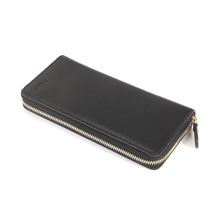 Embossed Leather Long Wallet