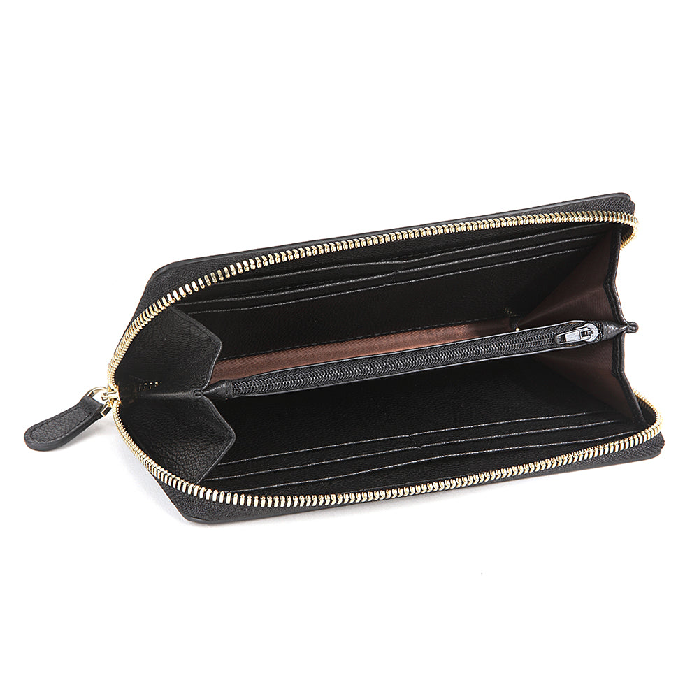 Embossed Leather Long Wallet