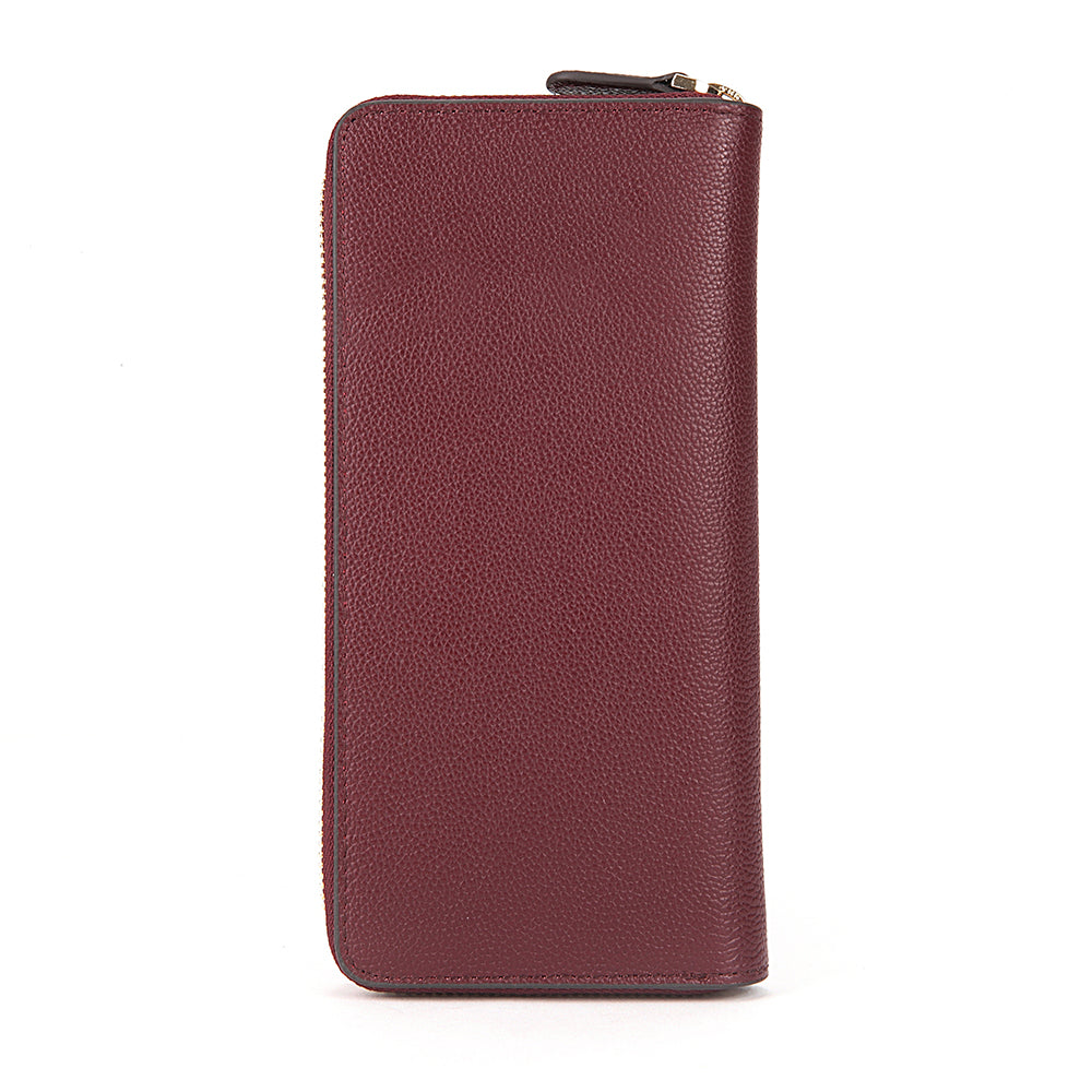 Embossed Leather Long Wallet