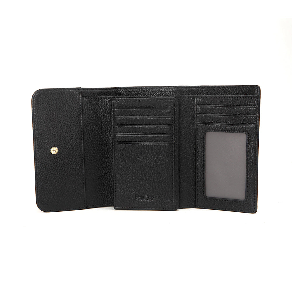 Long Trifold Leather Wallet