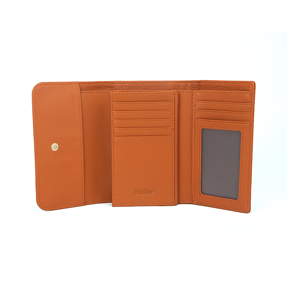 Long Trifold Leather Wallet
