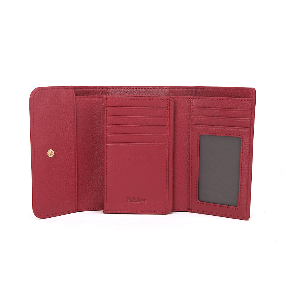Long Trifold Leather Wallet