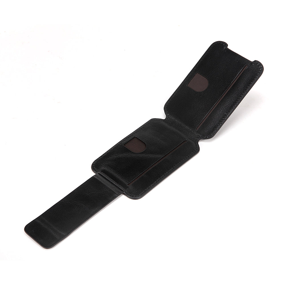 Leather Card Holder With Magnetic Cellphone Attachment Tripod