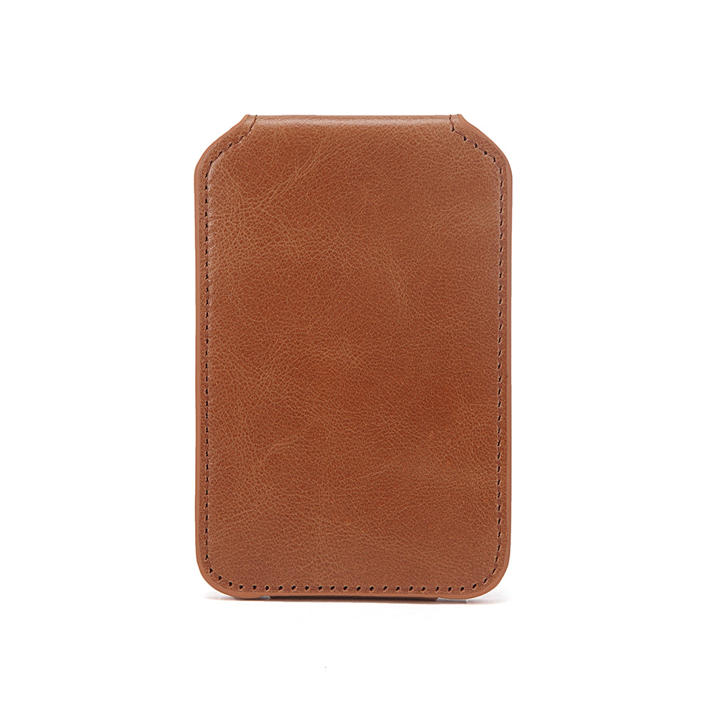 Leather Card Holder With Magnetic Cellphone Attachment Tripod