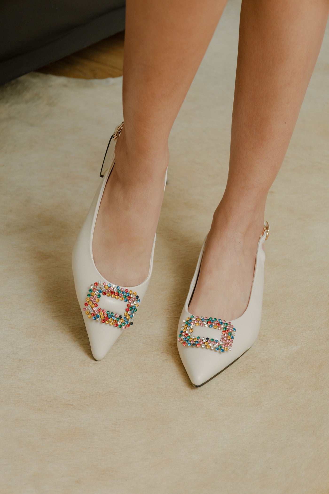 Pointed 0.5in Jewel Sling-Back