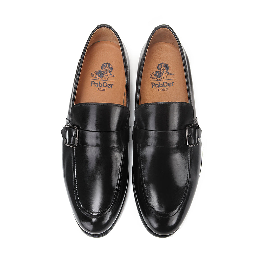 Single Buckle Strap Loafers