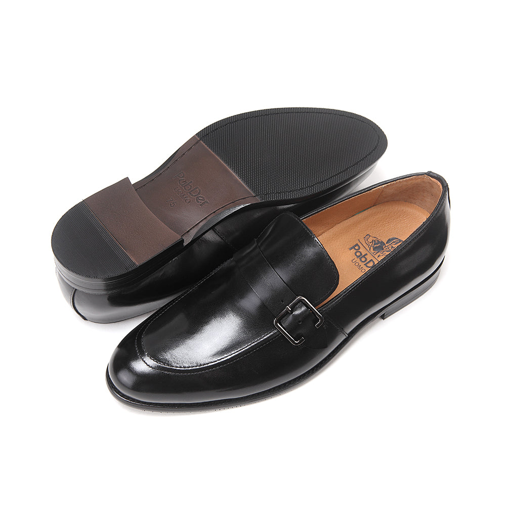 Single Buckle Strap Loafers