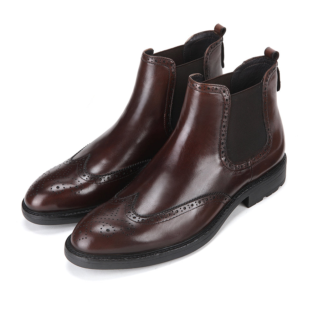 Brogued Chelsea Boots