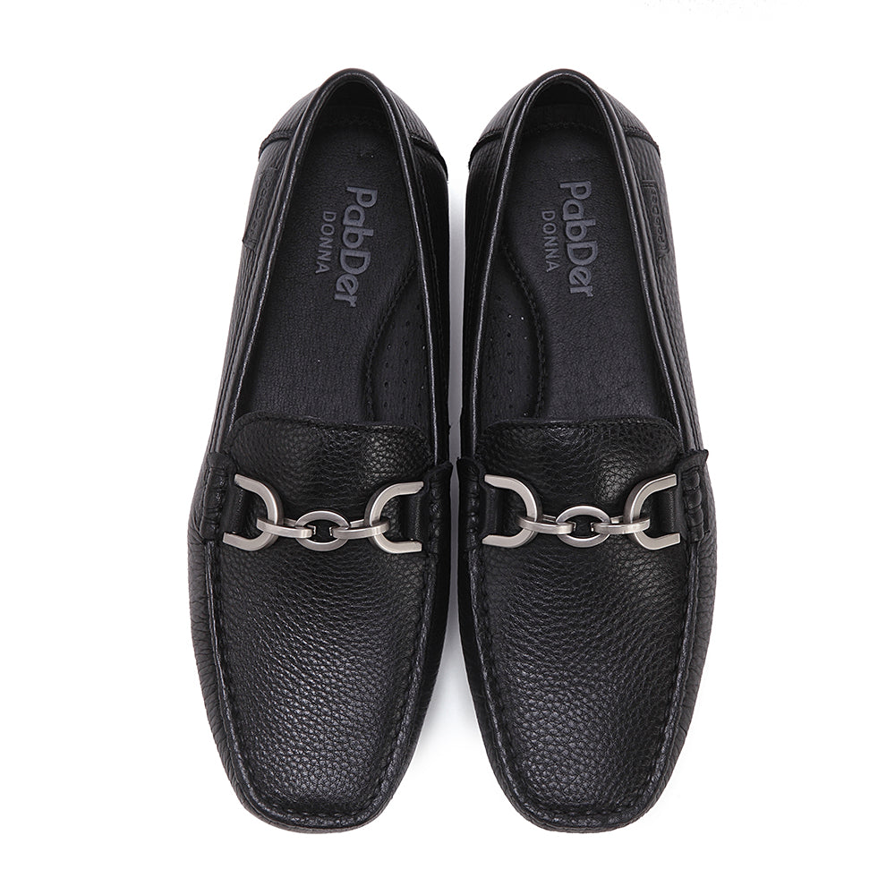 Ladies Loafer With Metallic Chain