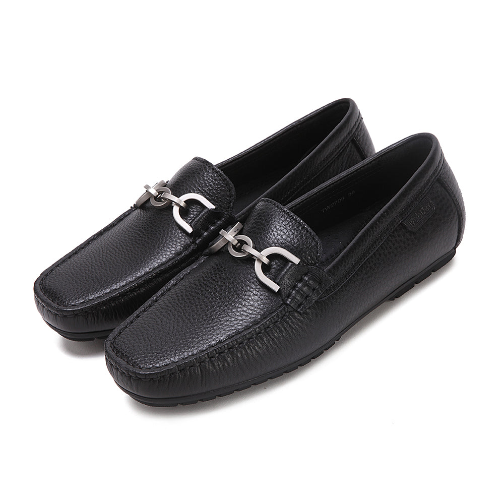 Ladies Loafer With Metallic Chain