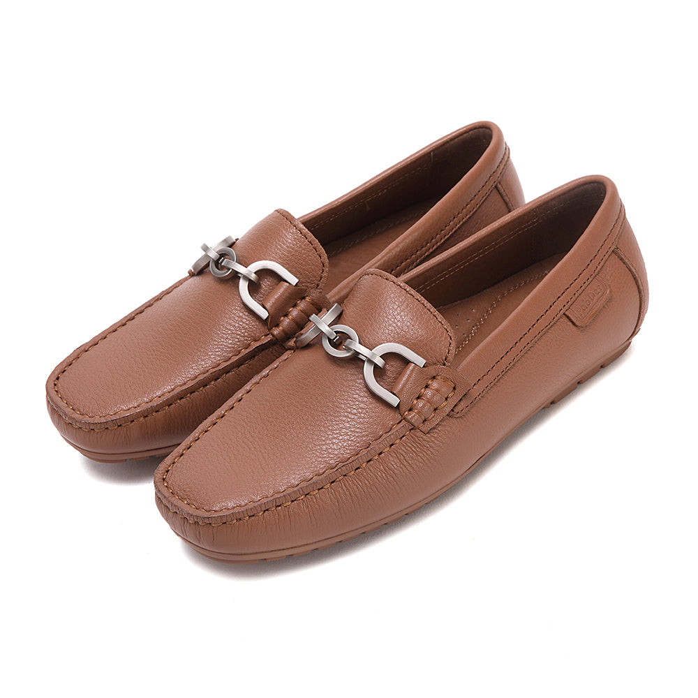 Ladies Loafer With Metallic Chain