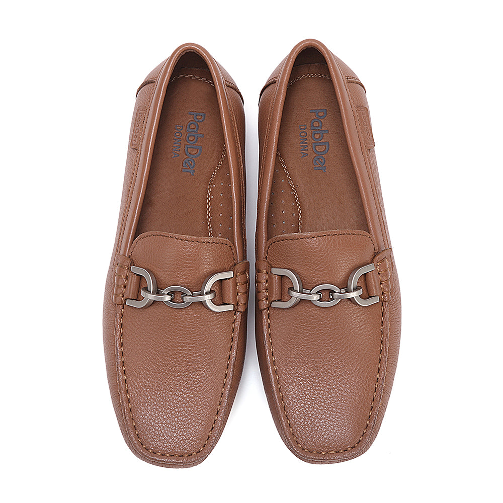Ladies Loafer With Metallic Chain