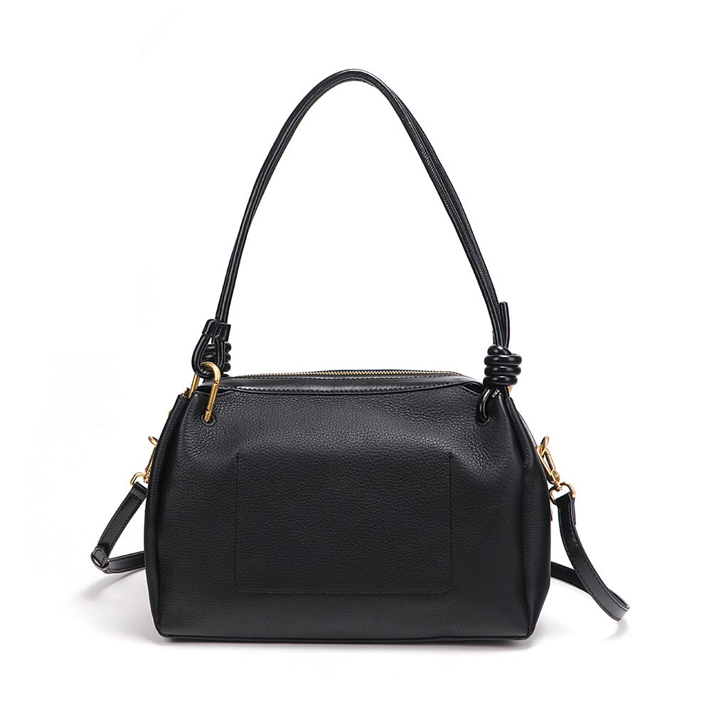 Boxy Leather Top Handle Purse YT4801