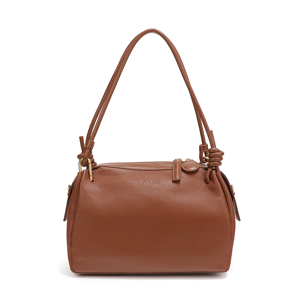 Boxy Leather Top Handle Purse YT4801